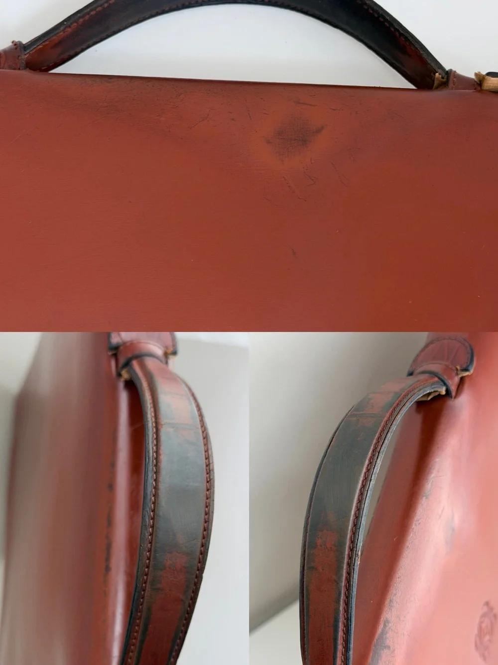 Authentic Loewe Anagram Day Promatico Business Bag Leather Briefcase